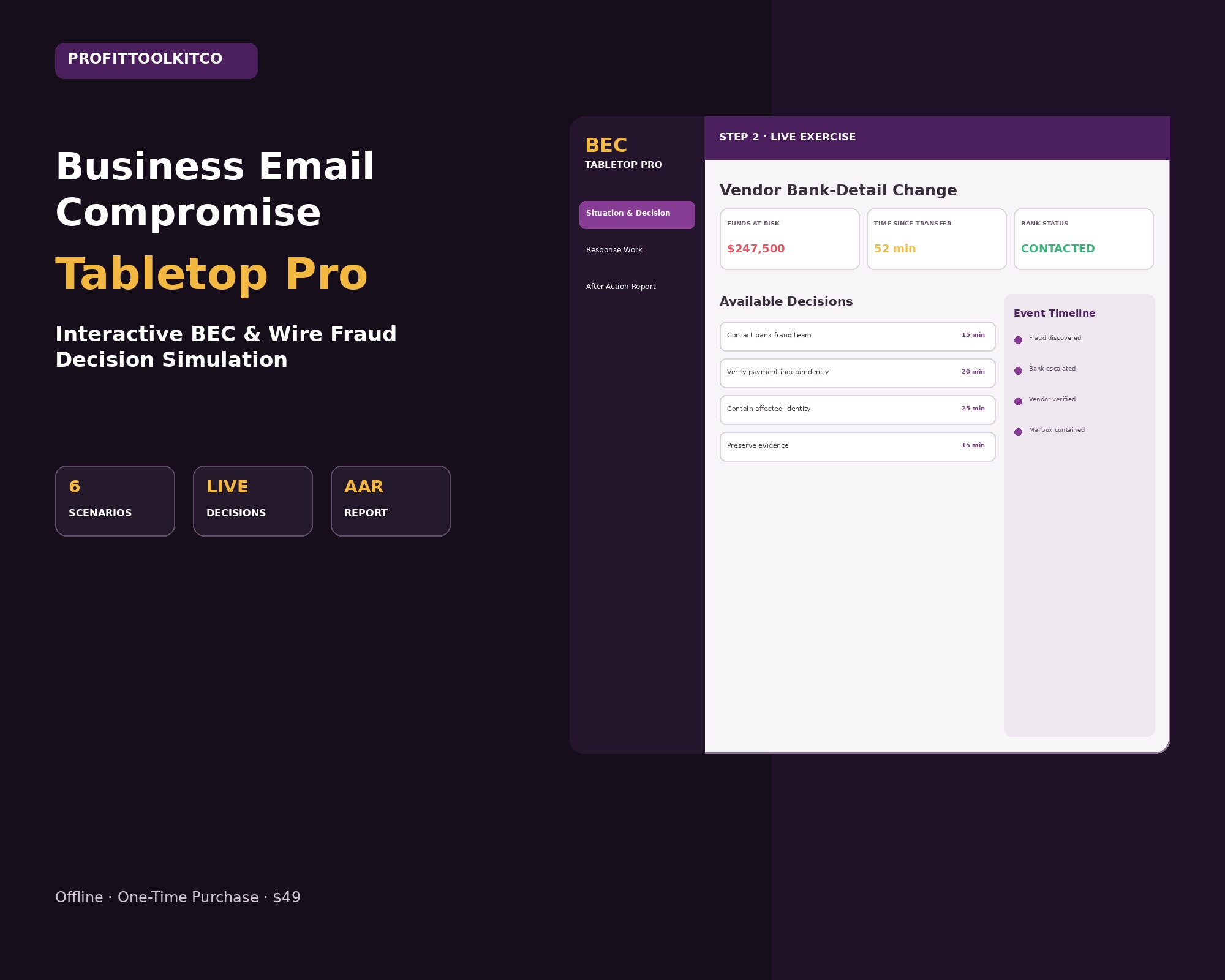 Business Email Compromise Tabletop Pro